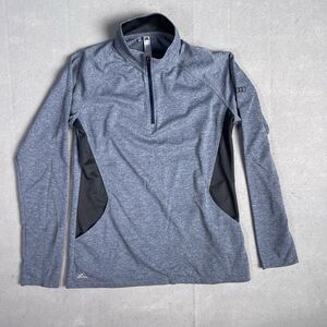 Adidas 1/4 Zip Athletic Olympic T-Shirt‎ Men Medium Blue Wicking  Running